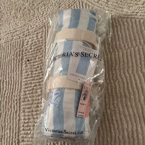 Victoria's Secret Light Blue and White Striped Towel